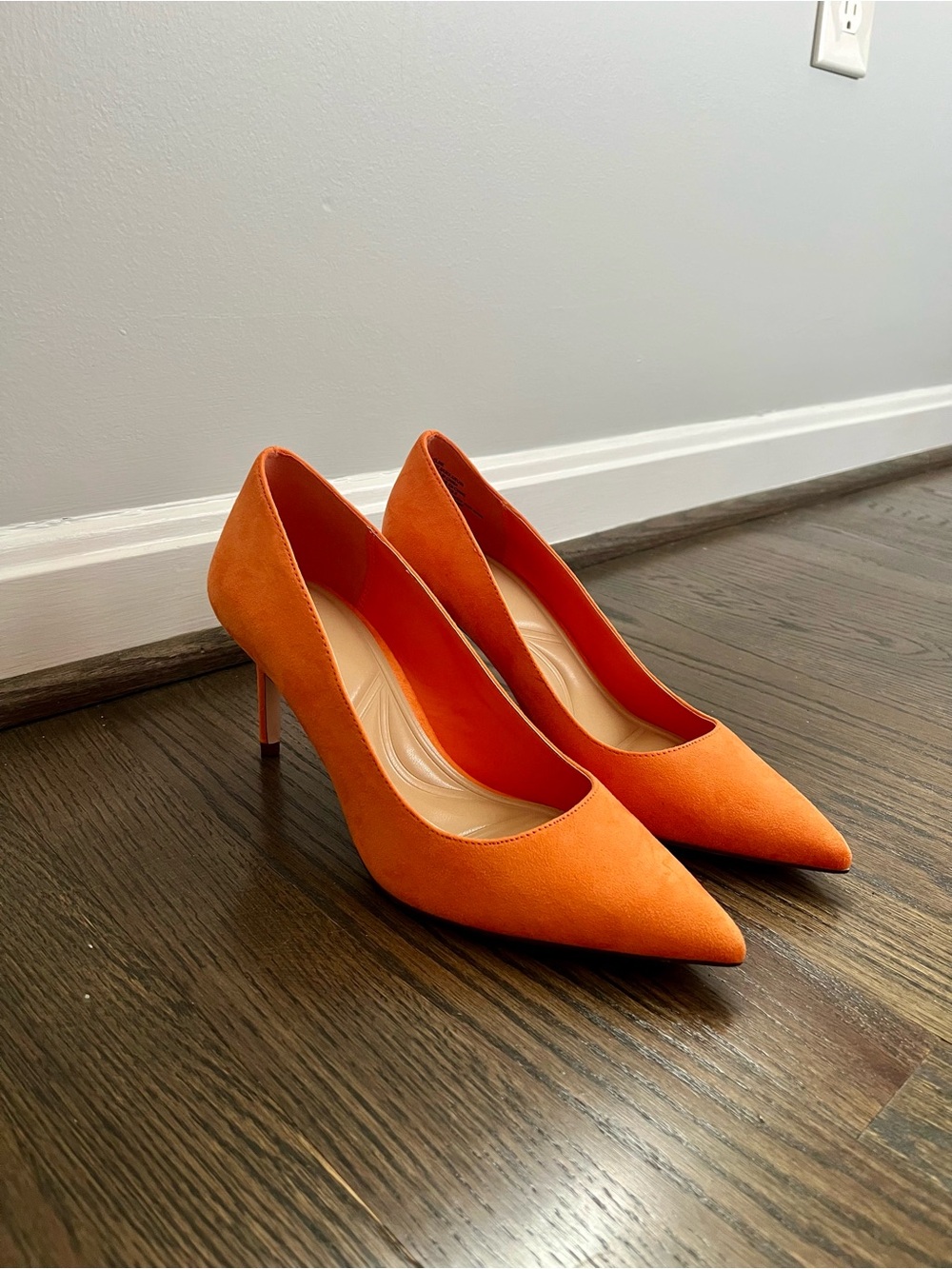 JustFab Orange Pointed-Toe Pumps - Picture 2 of 3